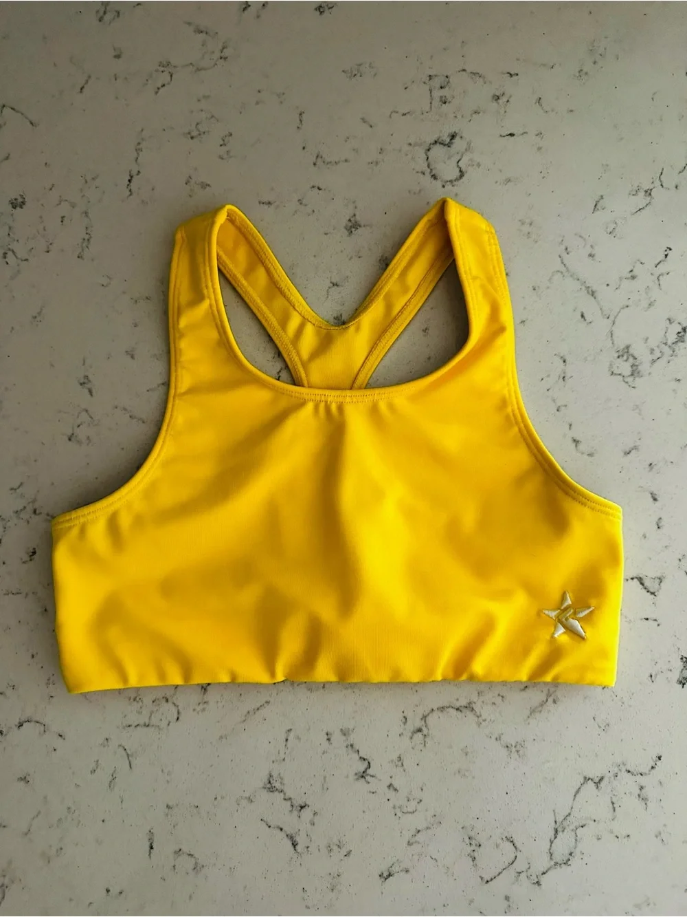 Rebel Athletic Girls' Yellow Racerback Sports Bra Top - Kids Activewear